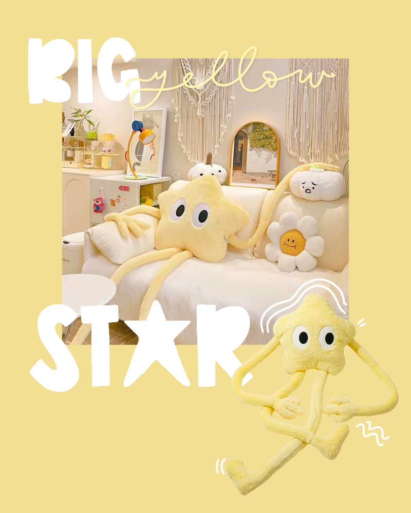 cute korean big plushies large yellow star 