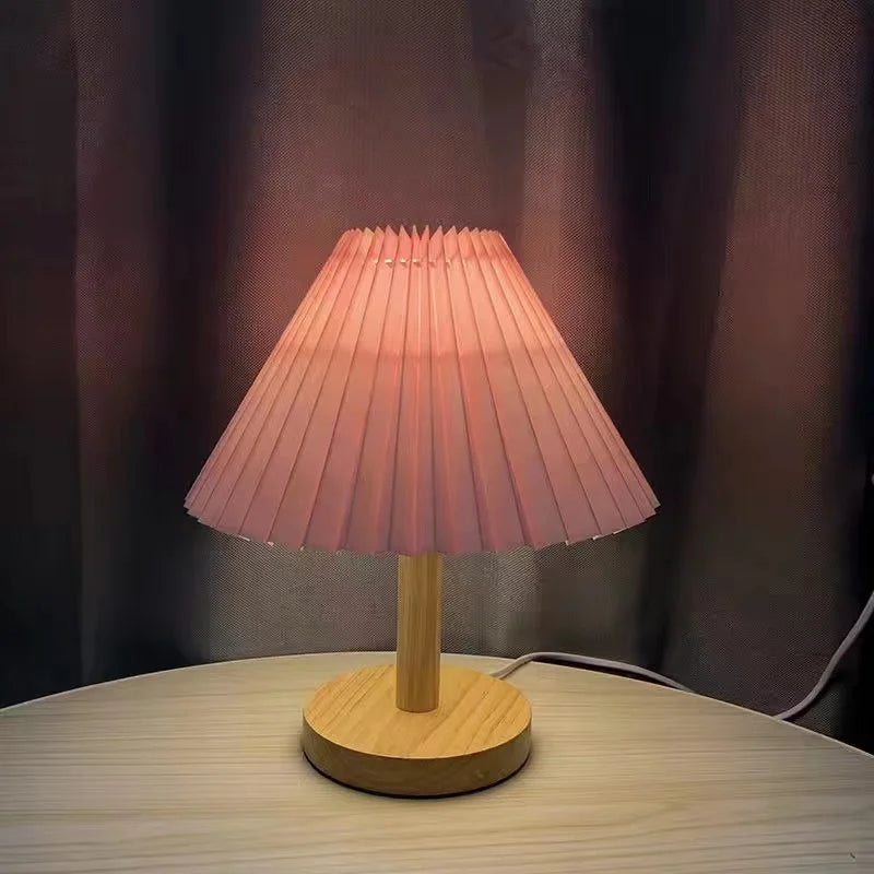 cute korean nordic modern pleated lamp in pink
