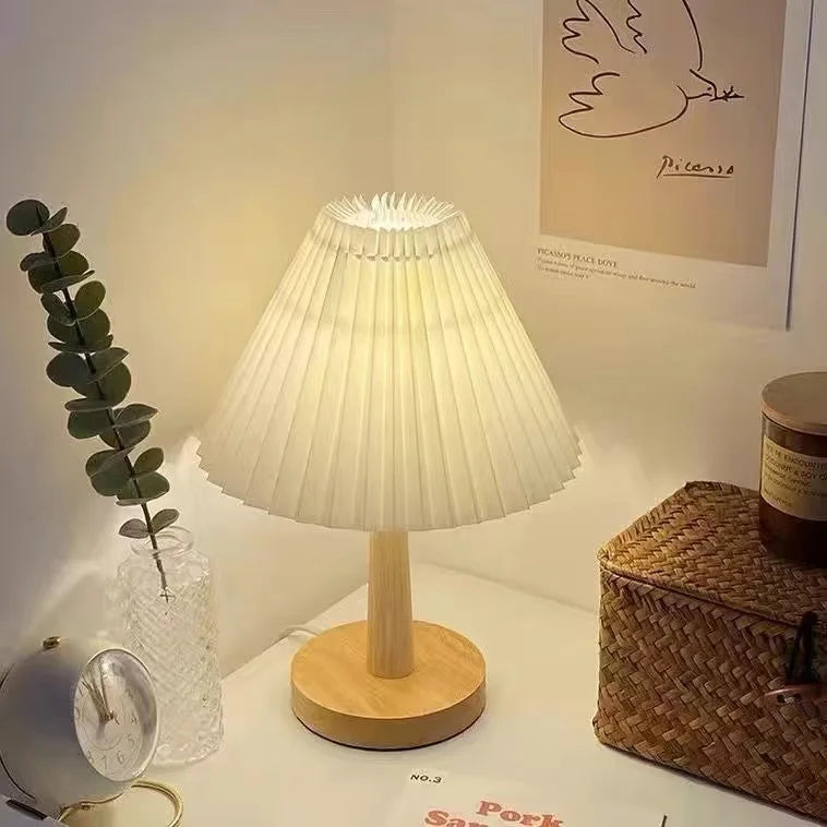 cute korean nordic modern pleated lamp in white