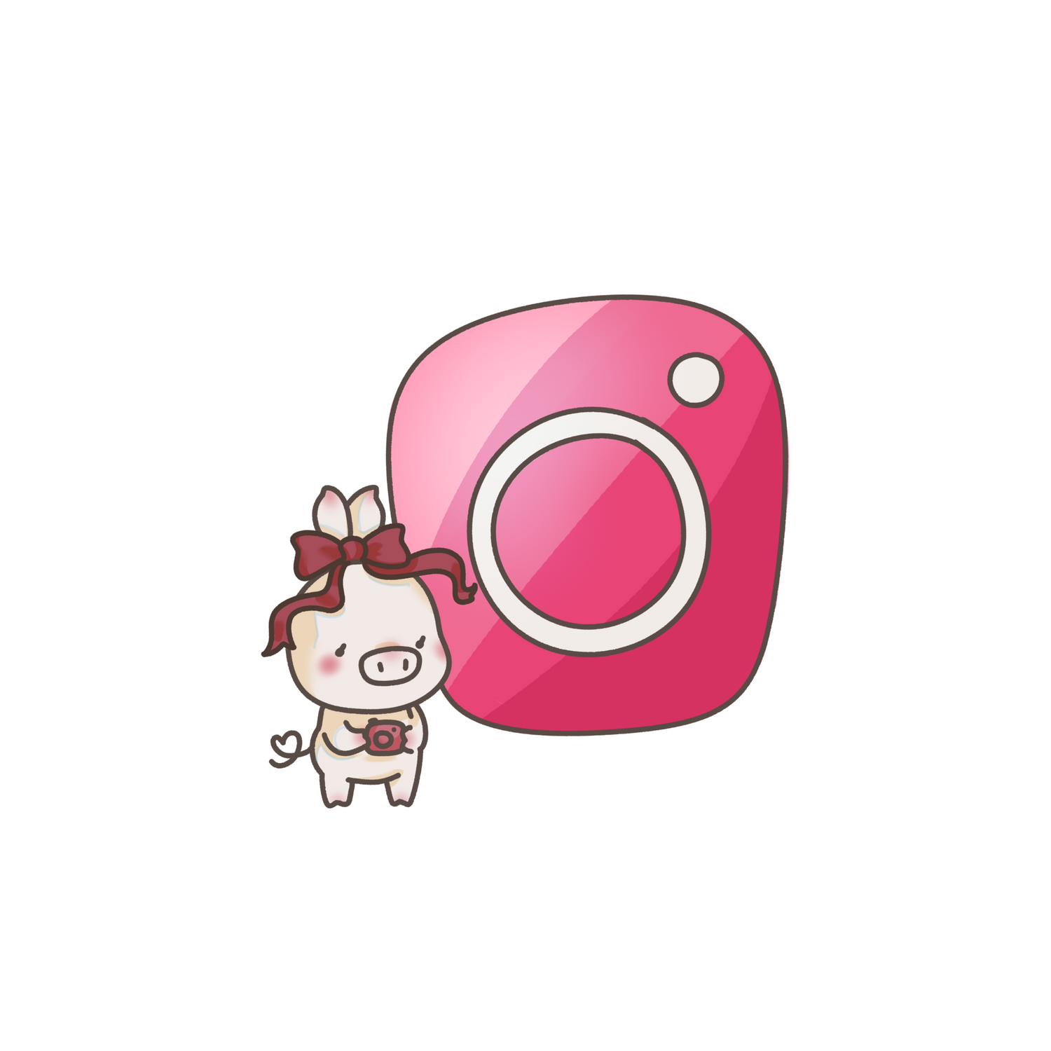 cute pig instagram handle art design copyright ilona.co