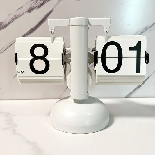 white vintage flip clock for room makeover korean cute aesthetic